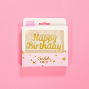 Gold Happy Birthday Candle
